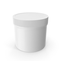 White Plastic Jar Wide Mouth Straight Sided 4oz Closed PNG & PSD Images