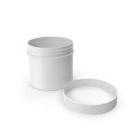 Plastic Jar Wide Mouth Straight Sided 4oz Cap Laying White PNG & PSD Images