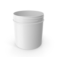 White Plastic Jar Wide Mouth Straight Sided 6oz Without Cap PNG & PSD Images