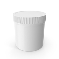 White Plastic Jar Wide Mouth Straight Sided 6oz Closed PNG & PSD Images