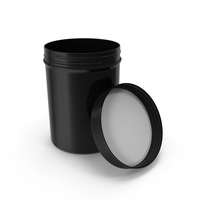 Plastic Jar Wide Mouth Straight Sided 8oz Open Black PNG & PSD Images