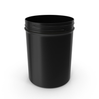 Plastic Jar Wide Mouth Straight Sided 8oz Without Cap Black PNG & PSD Images