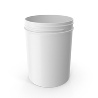 White Plastic Jar Wide Mouth Straight Sided 8oz Without Cap PNG & PSD Images