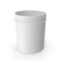 Plastic Jar Wide Mouth Straight Sided 16oz Without Cap White PNG & PSD Images