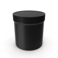 Plastic Jar Wide Mouth Straight Sided 19oz Closed Black PNG & PSD Images
