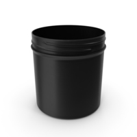 Plastic Jar Wide Mouth Straight Sided 19oz Without Cap Black PNG & PSD Images