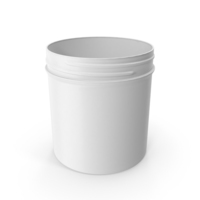 White Plastic Jar Wide Mouth Straight Sided 19oz Without Cap PNG & PSD Images