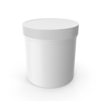 Plastic Jar Wide Mouth Straight Sided 20oz Closed White PNG & PSD Images