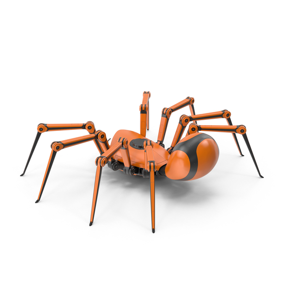 Robot Spider Orange Black PNG & PSD Images