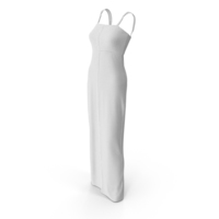 Sleeveless Long White Dress PNG & PSD Images