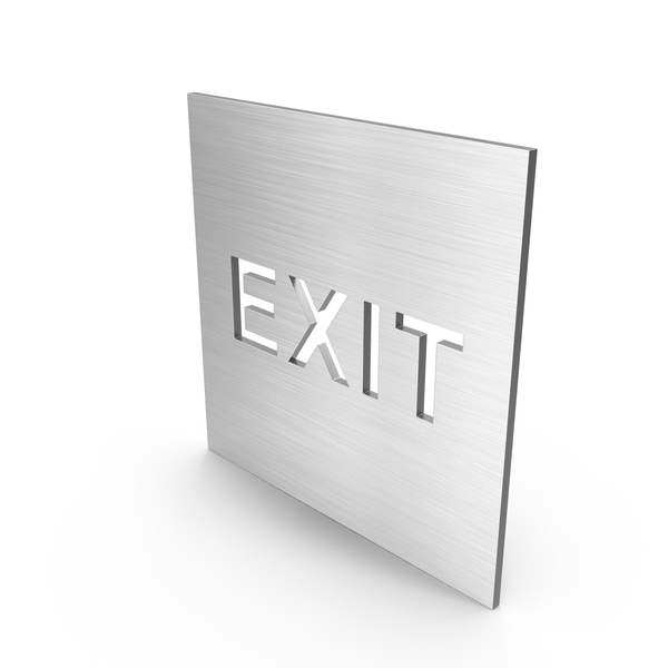 Stainless Steel Exit Sign PNG & PSD Images