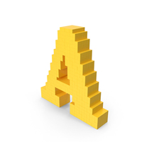 Voxel Letter A PNG & PSD Images