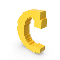 Voxel Letter C PNG & PSD Images
