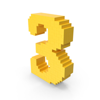 Voxel Number 3 PNG & PSD Images
