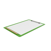 Green Notepad and Pencil PNG & PSD Images