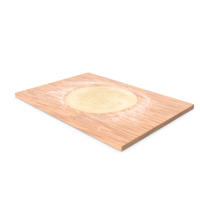 Flat Bread Pizza Dough on Board PNG & PSD Images