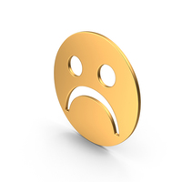 Gold Frowning Face Sign PNG & PSD Images