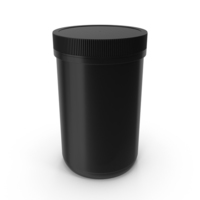 Plastic Jar Wide Mouth Straight Sided 40oz Closed Black PNG & PSD Images