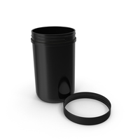 Plastic Jar Wide Mouth Straight Sided 40oz Cap Laying Black PNG & PSD Images