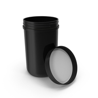 Plastic Jar Wide Mouth Straight Sided 40oz Open Black PNG & PSD Images