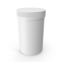 Plastic Jar Wide Mouth Straight Sided 40oz Closed White PNG & PSD Images