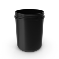 Plastic Jar Wide Mouth Straight Sided 60oz Without Cap Black PNG & PSD Images