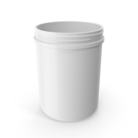 Plastic Jar Wide Mouth Straight Sided 60oz Without Cap White PNG & PSD Images
