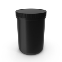 Plastic Jar Wide Mouth Straight Sided 70oz Closed Black PNG & PSD Images