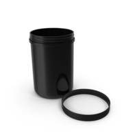 Plastic Jar Wide Mouth Straight Sided 70oz Cap Laying Black PNG & PSD Images