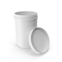 Plastic Jar Wide Mouth Straight Sided 70oz Open White PNG & PSD Images