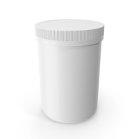 Plastic Jar Wide Mouth Straight Sided 70oz Closed White PNG & PSD Images