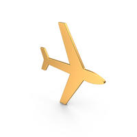 Airplane Symbol Gold PNG & PSD Images