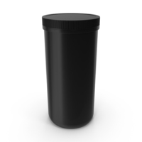 Plastic Jar Wide Mouth Straight Sided 100oz Closed Black PNG & PSD Images
