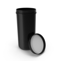 Plastic Jar Wide Mouth Straight Sided 100oz Open Black PNG & PSD Images