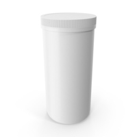 Plastic Jar Wide Mouth Straight Sided 100oz Closed White PNG & PSD Images