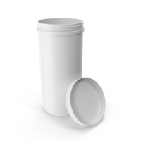 Plastic Jar Wide Mouth Straight Sided 100oz Open White PNG & PSD Images