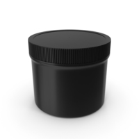 Plastic Jar Wide Mouth Straight Sided Short 32oz Closed Black PNG & PSD Images
