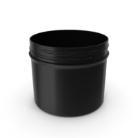 Plastic Jar Wide Mouth Straight Sided Short 32oz Without Cap Black PNG & PSD Images