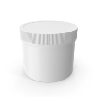 Plastic Jar Wide Mouth Straight Sided Short 32oz Closed White PNG & PSD Images