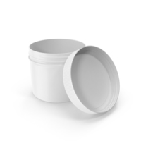 Plastic Jar Wide Mouth Straight Sided Short 32oz Open White PNG & PSD Images