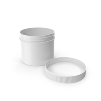 Plastic Jar Wide Mouth Straight Sided Short 32oz Cap Laying White PNG & PSD Images