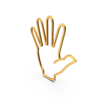 Hand Symbol Gold PNG & PSD Images
