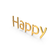 Word Happy Gold PNG & PSD Images