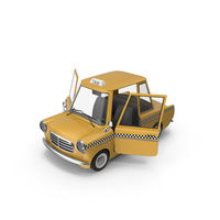Cartoon Taxi Open Doors PNG & PSD Images
