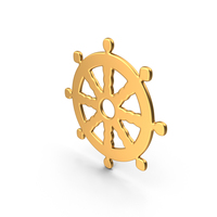 Buddhism Wheel of Dharma Simbol Gold PNG & PSD Images