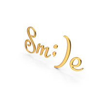 Word Smile Sign Gold PNG & PSD Images