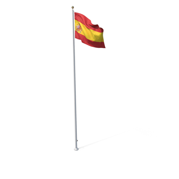 Flag On Pole Spain PNG & PSD Images