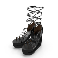 Lace-Up Platform Sandals PNG & PSD Images