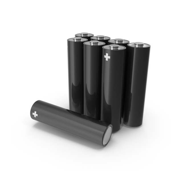 Black Metallic AA Battery Set PNG & PSD Images