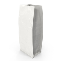 Flat Bottom Pouch 250g Open White PNG & PSD Images